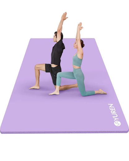 RYTMAT Extra Large Yoga Mat Thick 1 inch 6x4 Wide Exercise Mats for Home Workout Yoga Pilates Fitness High-density NBR Foam Workout Mat with Carrying Yoga Bag - Light Purple