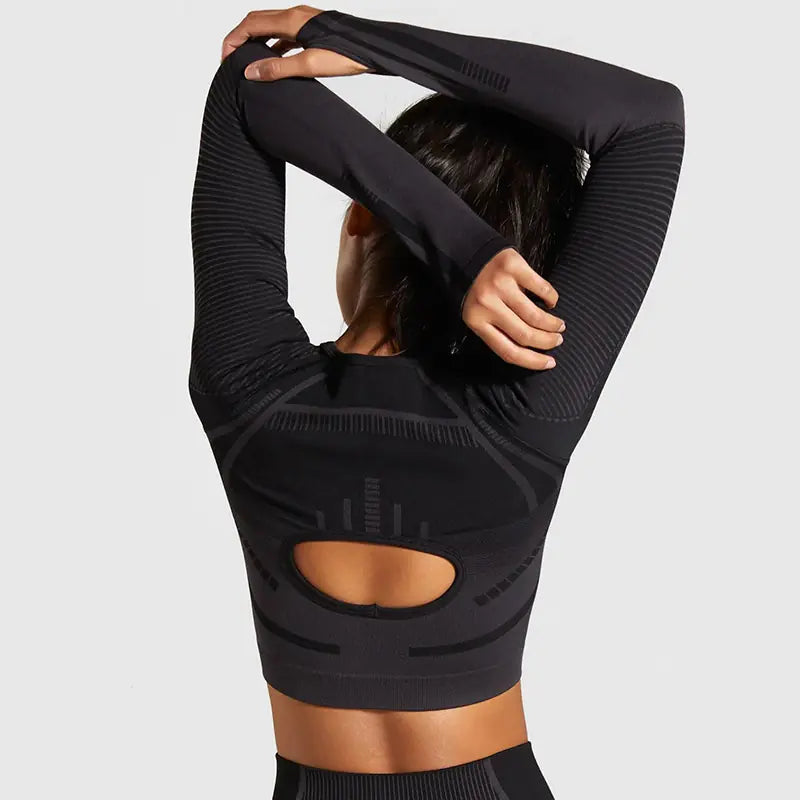 Seamless Long Sleeve Workout Top for Yoga and Fitness