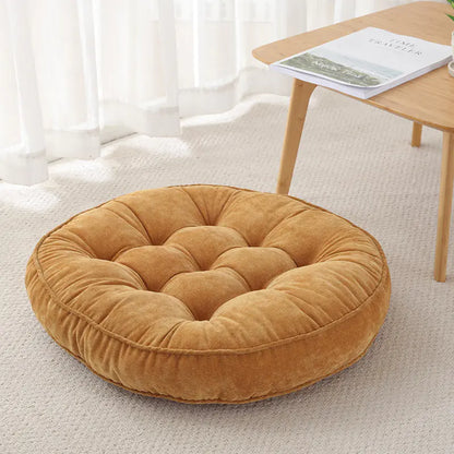 Round Corduroy Floor Cushion for Meditation and Relaxation