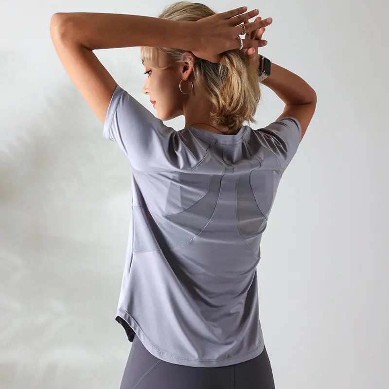 Quick-Drying Mesh Workout Top for Women