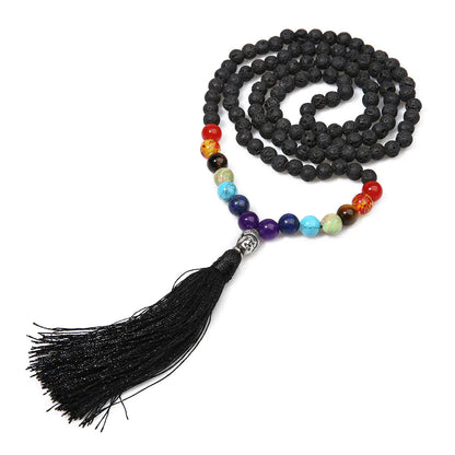 Energy Meditation Yoga Necklace with 7 Chakra Beads
