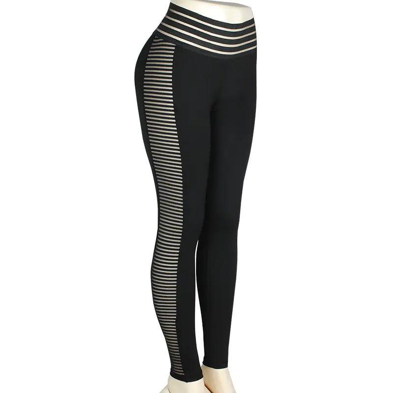 Mesh Yoga Pants, Color Block Workout Leggings