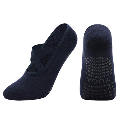 Cross Strap Non-Slip Yoga Socks for Dance & Pilates