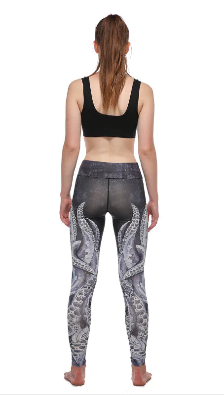 Women's Digital Print Octopus Workout Leggings