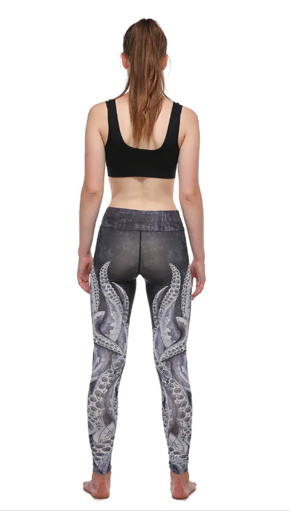Women's Digital Print Octopus Workout Leggings
