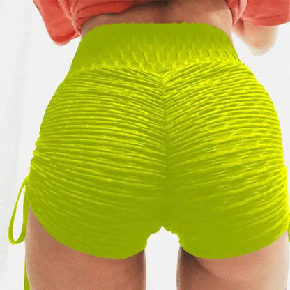Fashionable Solid Color High-Waisted Workout Shorts
