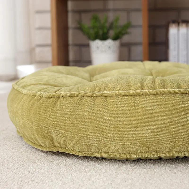 Round Corduroy Floor Cushion for Meditation and Relaxation