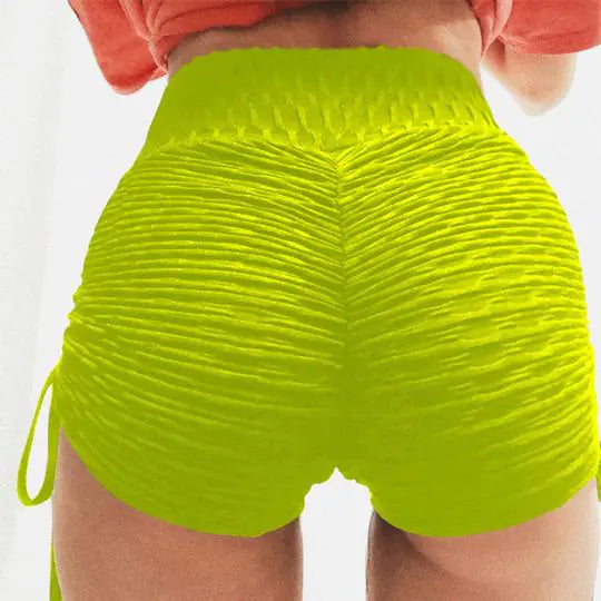 Fashionable Solid Color High-Waisted Workout Shorts