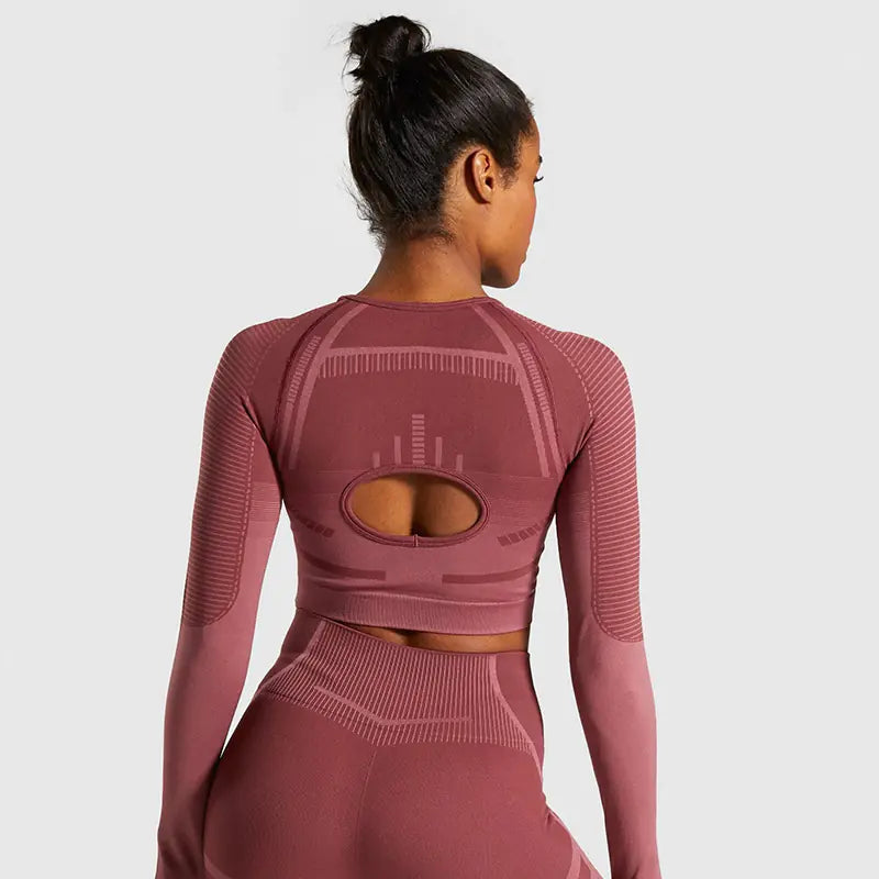 Seamless Long Sleeve Workout Top for Yoga and Fitness
