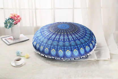 Colorful Mandala Round Floor Pillow for Meditation