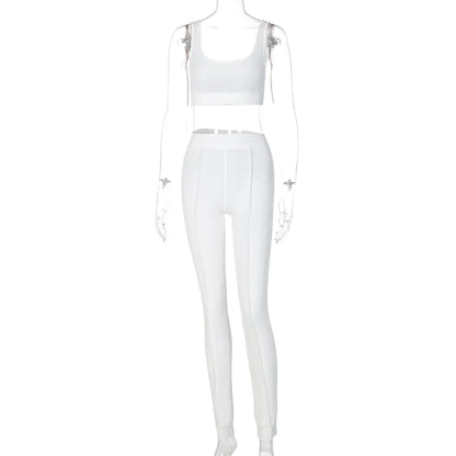 Women's Ribbed Yoga Workout Set for Autumn/Winter