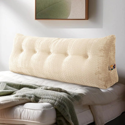 TerriTrophy Triangular Wedge Headboard Pillow Large Bolster Bed Rest Reading Pillow Backrest Positioning Support Bolster Cushion with Removable Cover