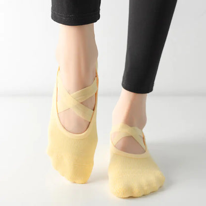 Cross Strap Non-Slip Yoga Socks for Dance & Pilates