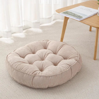 Round Corduroy Floor Cushion for Meditation and Relaxation