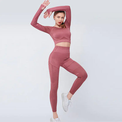 Seamless Long Sleeve Workout Top for Yoga and Fitness