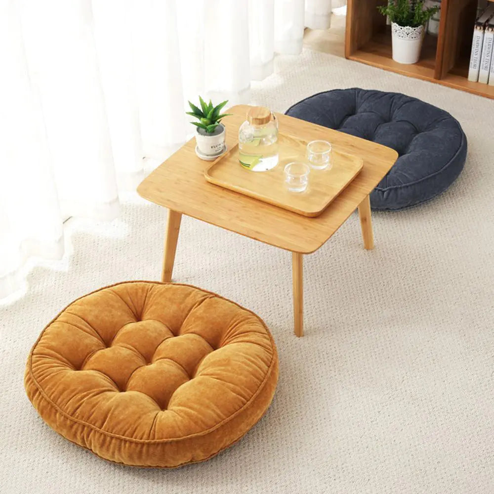 Round Corduroy Floor Cushion for Meditation and Relaxation