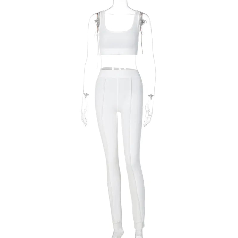 Women's Ribbed Yoga Workout Set for Autumn/Winter