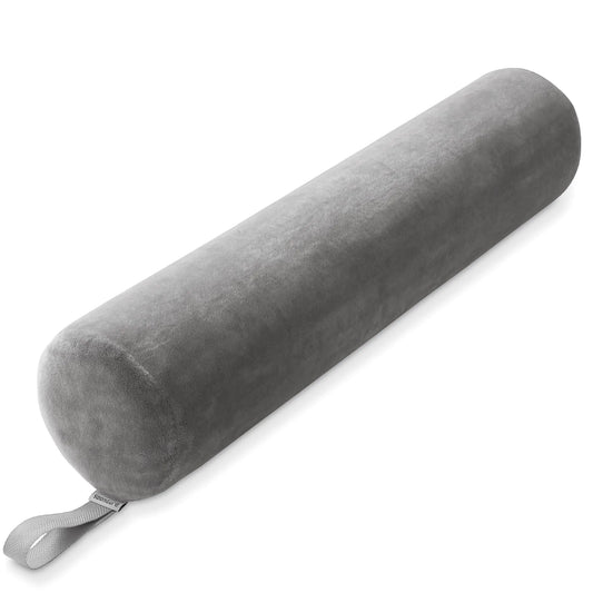 Saloniture Full Round Massage Table Bolster Pillow Pad - 26 x 6 Inch - Gray Velour