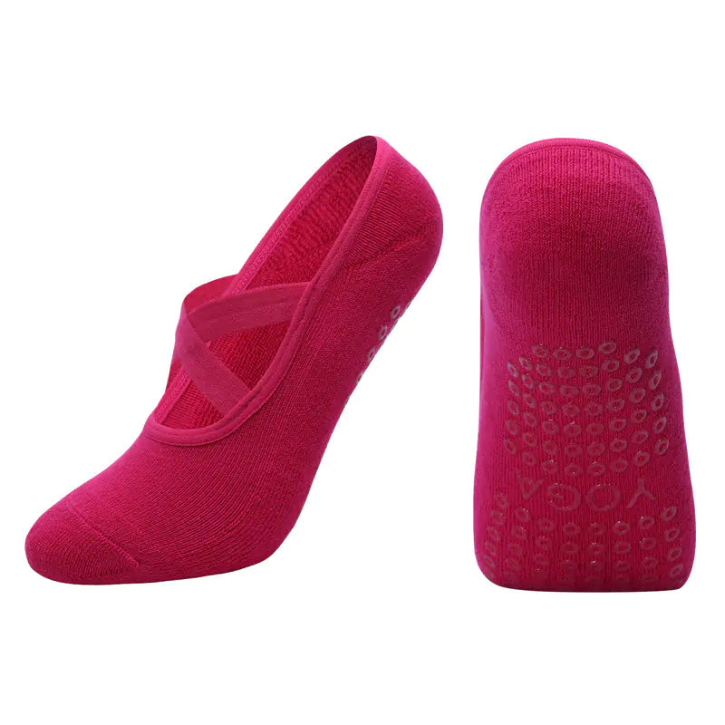 Cross Strap Non-Slip Yoga Socks for Dance & Pilates