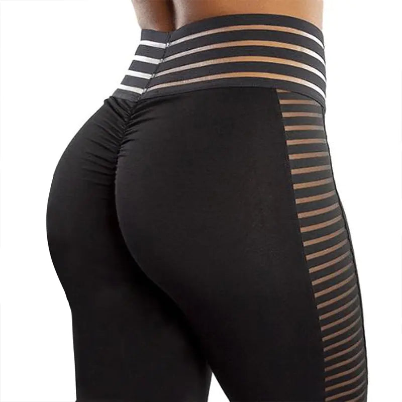 Mesh Yoga Pants, Color Block Workout Leggings