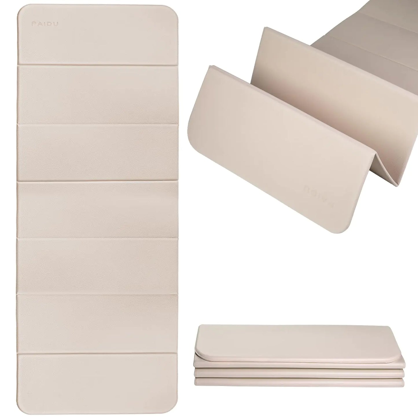 PAIDU Foldable Yoga mat -10mm thick POE material portable multi-functional folding mat - comfortable and durable easy to carry suitable for outdoor travel home exercise and yoga fitness