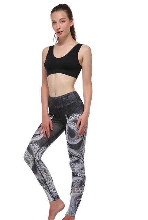 Women's Digital Print Octopus Workout Leggings