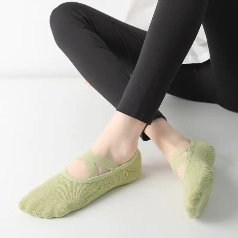 Cross Strap Non-Slip Yoga Socks for Dance & Pilates
