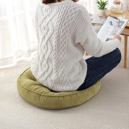 Round Corduroy Floor Cushion for Meditation and Relaxation