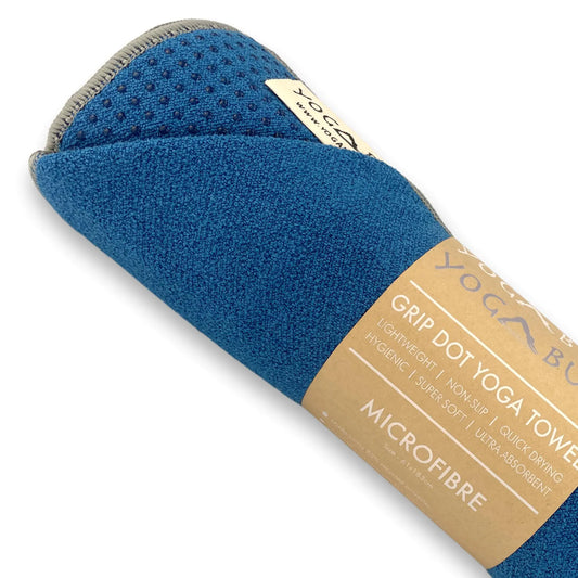 Yogabum Grip Dot Yoga Mat Towels | Non-Slip | Eco Yoga Towel (Royal Blue)