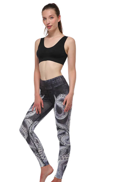 Women's Digital Print Octopus Workout Leggings