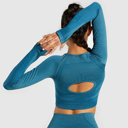 Seamless Long Sleeve Workout Top for Yoga and Fitness