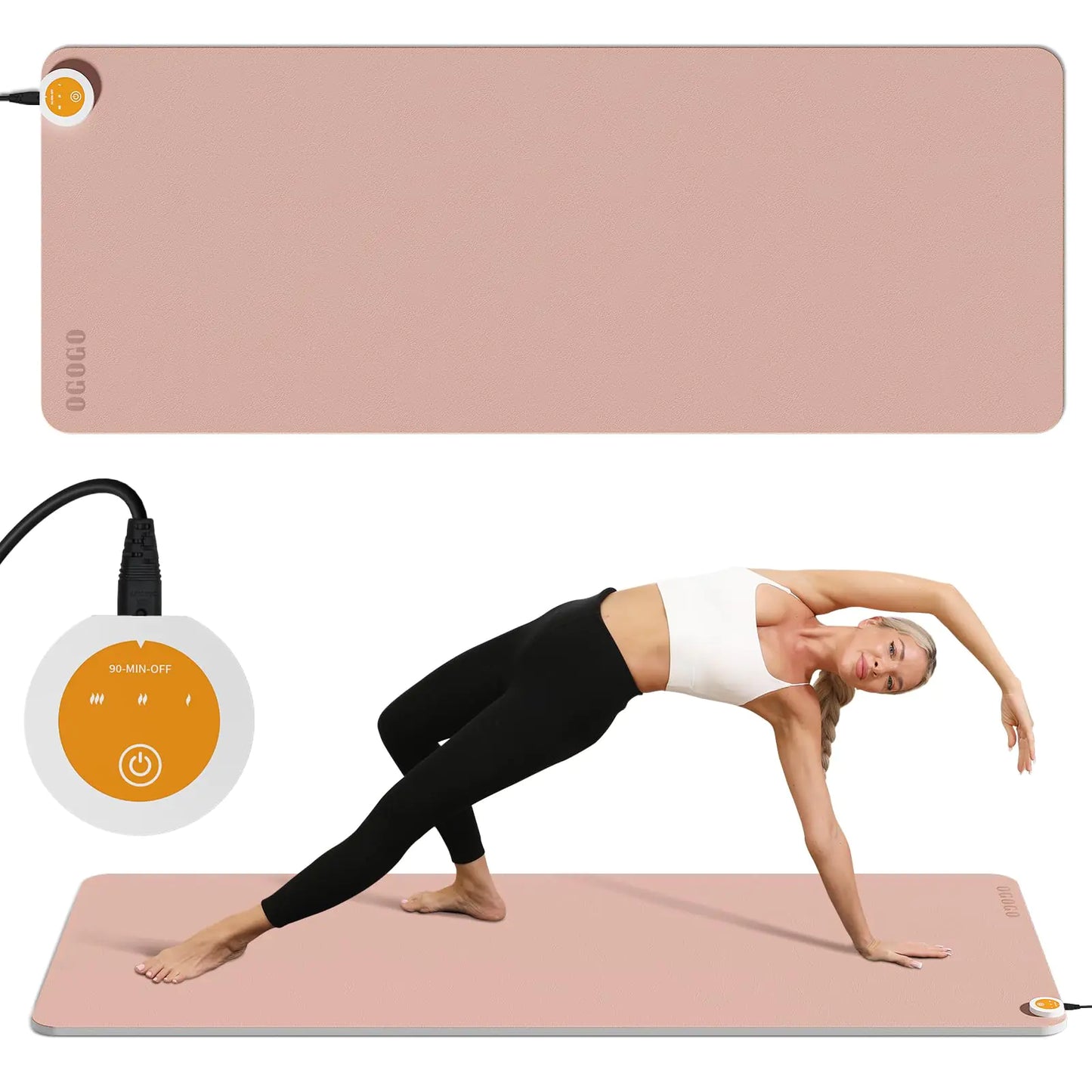 OGOGO-Heating Pad 72 x 26.7 x 2/5 inch Hot Yoga Mat Heated Yoga Mat for Period Cramps 120V Heated Rug Suitable for YogaMore Comfortable Fitness Mat in WinterHeating Pad
