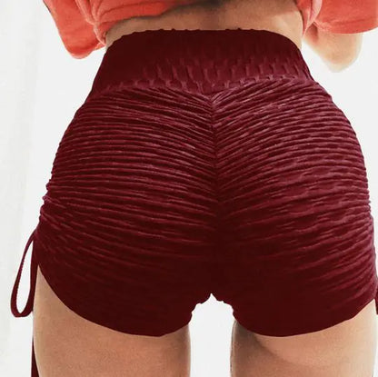 Fashionable Solid Color High-Waisted Workout Shorts