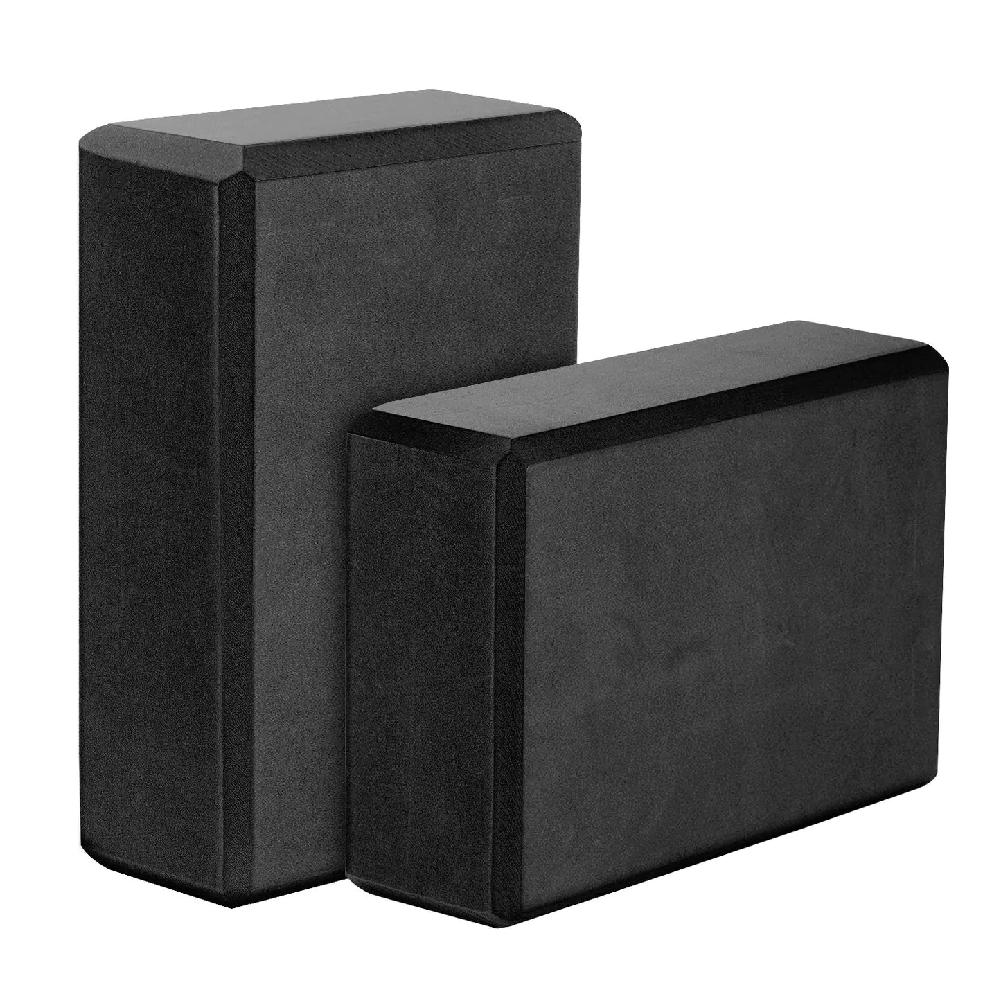 MoKo Thin Yoga Blocks 2 pack 9" x 6" x 3" High Density EVA Foam Yoga Block Exercise Bricks Eco Friendly & Lightweight Increase Flexibility & Balance Great For Stretching & Holding Poses - Black