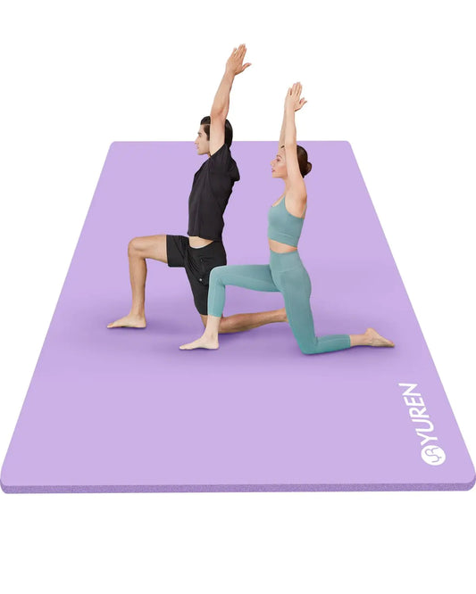 RYTMAT Extra Large Yoga Mat Thick 1 inch 6x4 Wide Exercise Mats for Home Workout Yoga Pilates Fitness High-density NBR Foam Workout Mat with Carrying Yoga Bag - Light Purple