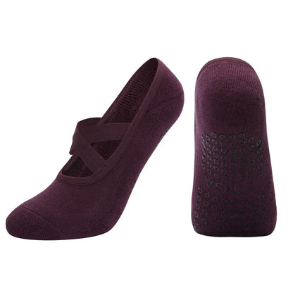 Cross Strap Non-Slip Yoga Socks for Dance & Pilates