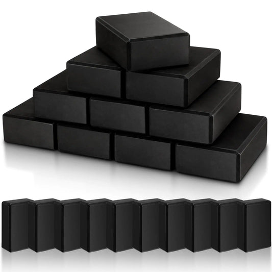 Yilloog 10 Pcs Foam Eva Yoga Blocks Lightweight Yoga Bricks Bulk Non Slip Supportive Blocks Yoga Prop Accessories for Yoga Pilates Stretching and Meditation Women Men Yogi Yoga Beginners Black