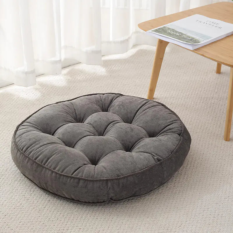 Round Corduroy Floor Cushion for Meditation and Relaxation