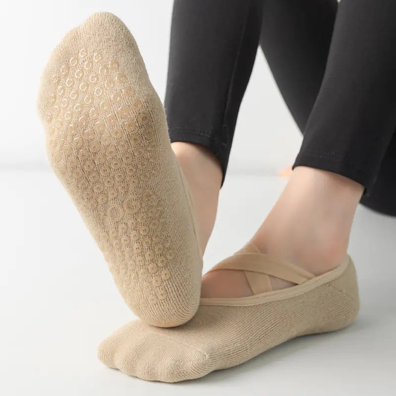 Cross Strap Non-Slip Yoga Socks for Dance & Pilates