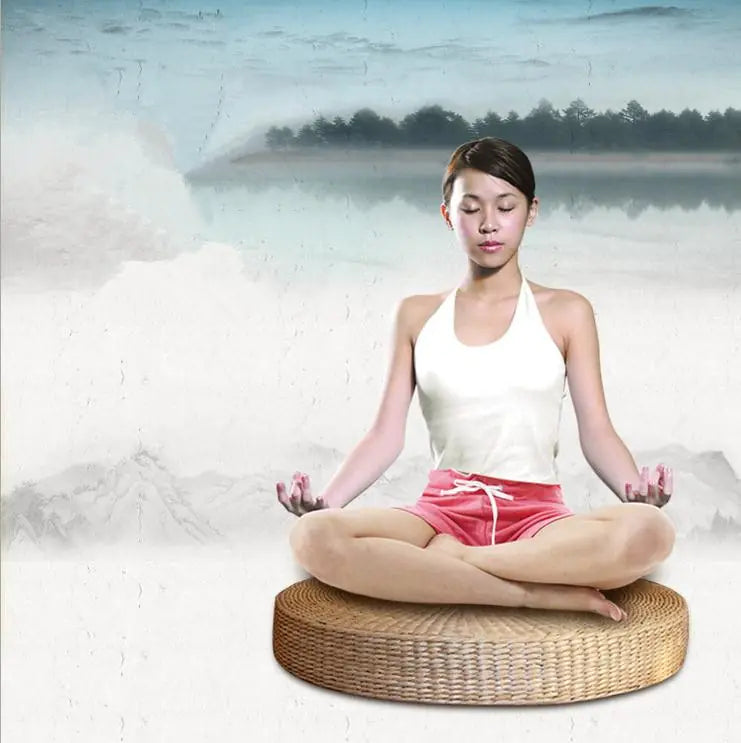 Rush Grass Meditation Cushion and Yoga Mat